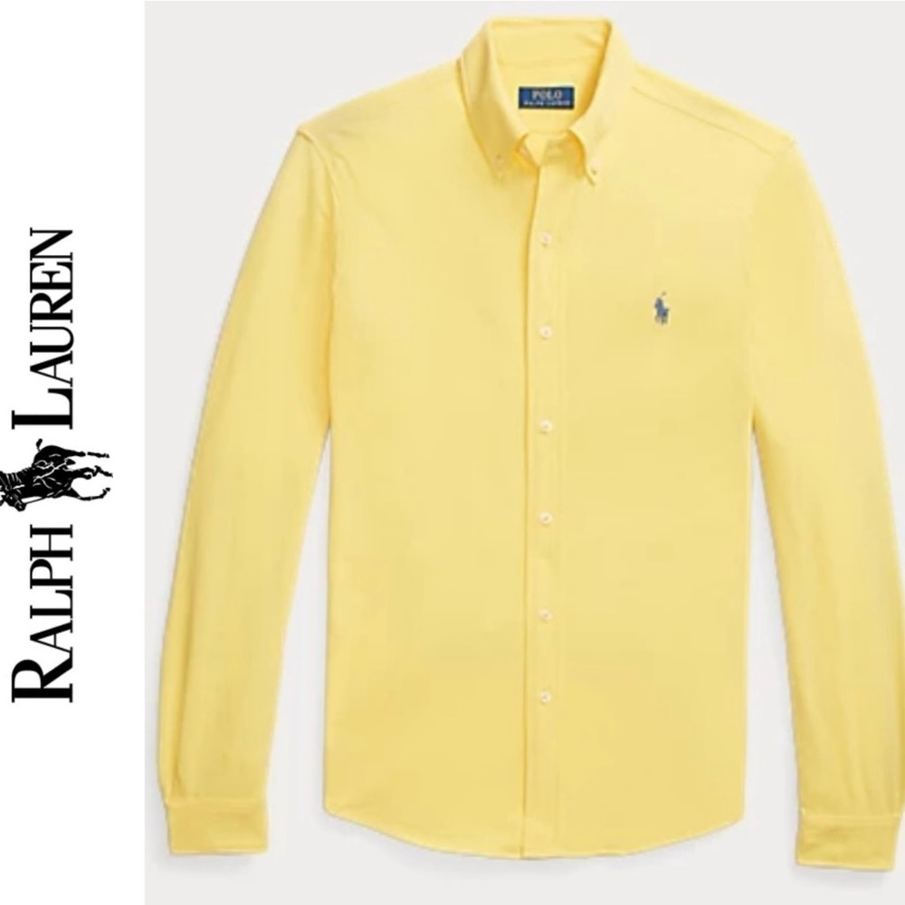 Polo by Ralph Lauren‎ Men’s Size Large 100% Cotton Yellow Long Sleeve Oxford